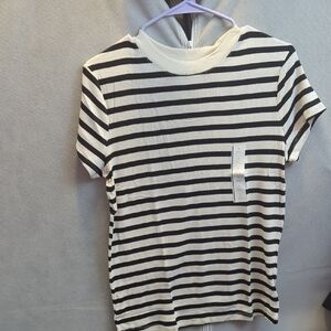 NWT A New Day *Cashmere Like Softness* Black and White Striped Shirt